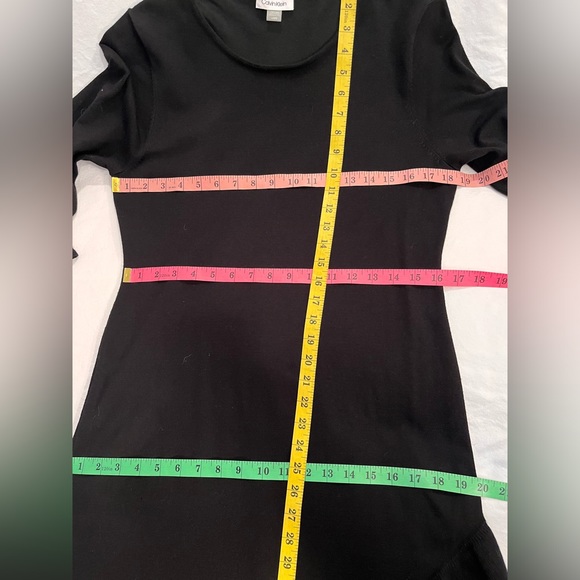 Sexy formfitting Calvin Klein black dress size large - Picture 11 of 12